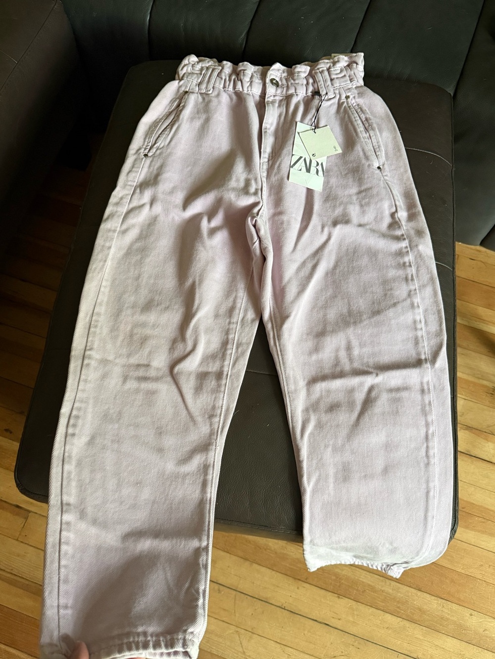 NWT Zara Light Lilac High-Rise barrel jeans size 2